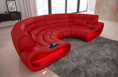 Big sofa leder couch led - big,