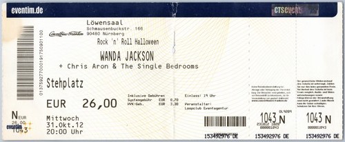 Wanda jackson ticket 2012 - wanda,