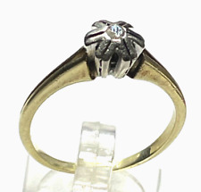 Klassisch solider 585 Gold 14 K Ring Brillant ca. 0,05 ct. Ø 20mm RG 63