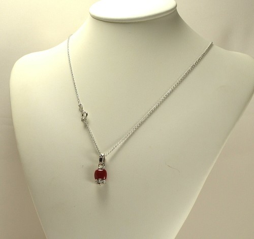 925 silberhalskette mit rotem - mit,