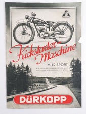 Reklame Blatt Kickstarter Maschine Dürkopp M12 Sport Motorrad 1930 er