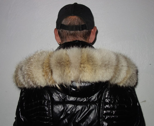 Kojote pelz kapuze kragen - kojote,