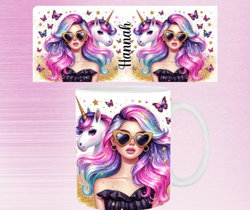 Personalisierte einhorn tasse - personalisierte, einhorn-tasse