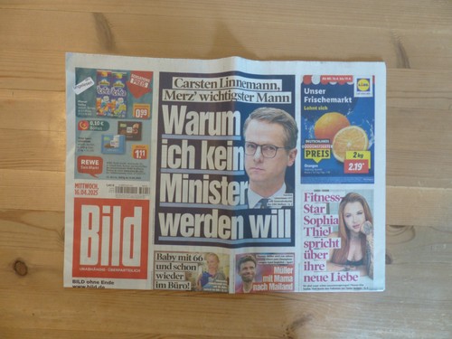 Bildzeitung 2025 ein - , (ein