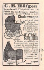 Kinderwagen Reklame - Höfgen Dresden - 1897 - Historische Werbung ~5x8cm