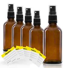 5 x 50ml Sprühflaschen aus Braunglas Pumpspray Glasflasche Zerstäuber Sprühkopf