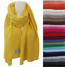 MADE IN ITALY • 30 Farben • Schal Wollschal Strickschal mit Cashmere unifarben