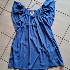 blaues Kleid Gr. 36  großer Rundhalsausschnitt über die Schultern, Garden Collec