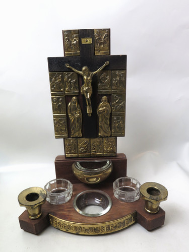 Antik hausaltar holz messing - hausaltar, &