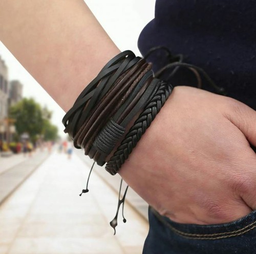 Set surfer lederarmband - ,