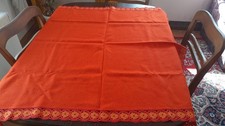 Tischdecke Rot  ca. 100x100  cm  gebr.   160259 D