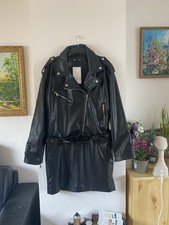 Damen Jacke Mantel Lederoptik