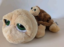 RUSS Schildkröte mit Baby -Plüsch ~25cm- Kuscheltier Selten - Vintage Stofftier