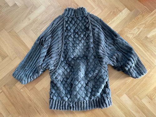 Kaninchen fell jacke grau - kaninchen,