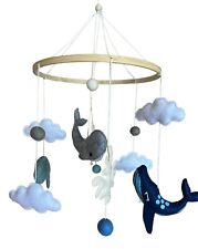 Baby Mobile mit Meerestieren aus Filz Wal Unterwasserwelt Meer für Kinderbett