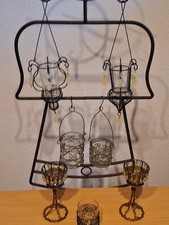 Vintage ,Konvolut von 7 Windlichtern, Hängelämpchen, Metall /Glas