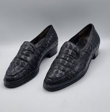 Elegante schwarze Halbschuhe aus Leder mit Kroko-Prägung von SPIESS, Größe 43