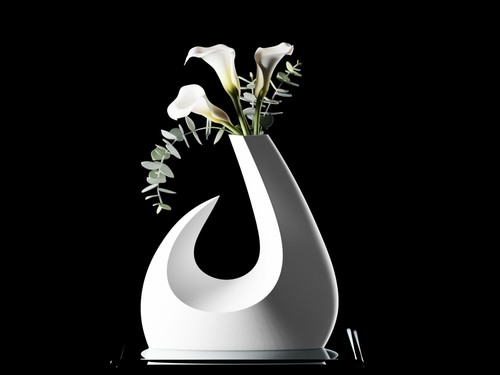 Halbmond vase design - vase, cm