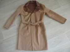 SISLEY Überwurf Jacke Mantel,Cardigan gr.34 30%Wolle Braun neu