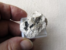 N14  Hauynkristalle mit Noesan und Rhabdophan aus der Eifel, Fo. In den Dellen