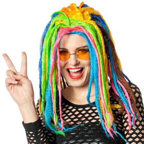 Regenbogen dreadlocks perücke - regenbogen,