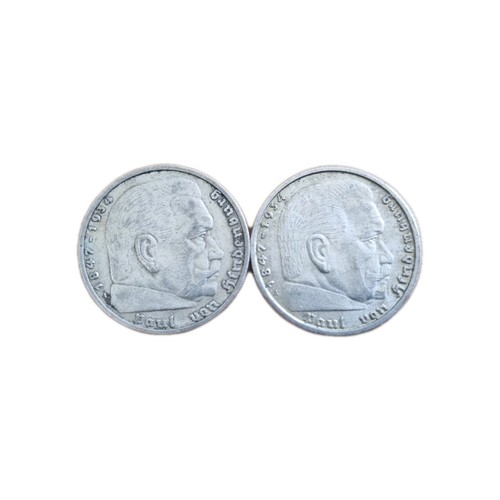 Reichsmark rm paul von - 2x, 5