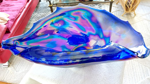 Große glas schale muschel - glas, -muschel