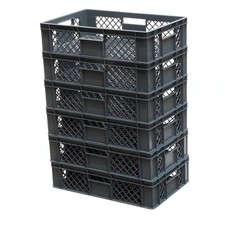 6 Stück Bäckerkisten / Brotkisten 600 x 400 x 150 mm in grau