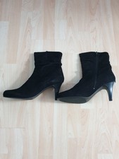 Janet D. Stiefelette, schwarz, Größe 42, High-Heels - 8 cm Absatz, Wildleder