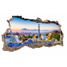 WL43 Wandtattoo Mauerloch Barcelona 100x60cm Aufkleber Kinder Wohnzimmer Folie