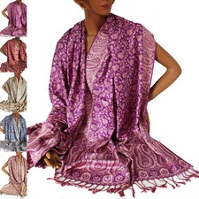 Schal Paisley Wendeschal Weich Warm Modern 215cmx70cm Viskose Fransen Indien RL