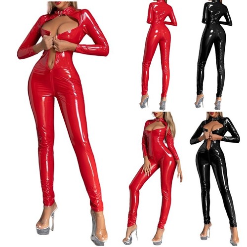 Damen leder catsuit - leder,