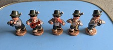 Erzgebirge Holzschnitzerei Bayrische Blaskapelle 5 Figuren sehr schön