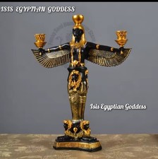 Ägyptische Göttin Isis Kerzenhalter mit Flügeln Figur Wohndeko Geschenk 