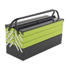 Werkzeugkasten Werkzeugkiste Toolbox 53x20x27,5cm 27L Stahl klappbar Griff leer