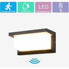 Außenlampe Bewegungsmelder Außenleuchte LED Wandleuchte Schwarz DHL