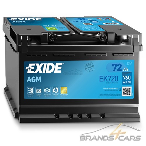 Exide autobatterie 12v 72ah - autobatterie,