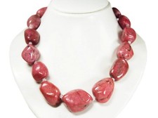 Wunderschöne Kette aus dem Edelstein Rhodonite sehr große Nuggets