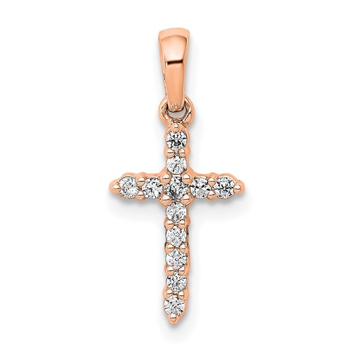 14k rotgold poliert diamant - 14k,