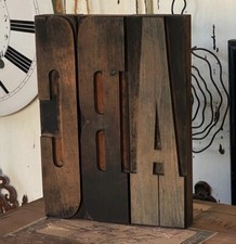 ~ABC~ Holzbuchstaben Drucklettern Letter Stempel Vintage shabby Industrie Design