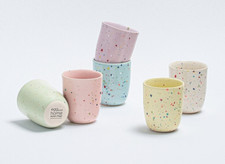 Egg Back Home Becher ohne Henkel 250ml, Keramik Party Cup gesprenkelt, 1 Stück