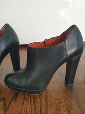 289€ Stiefelette schwarz Leder High Heel Ankle Boots Plateau 39 Prada Duftprobe