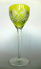 Herrlicher Römer / Weinglas Val Saint Lambert gelbgrün überfangen