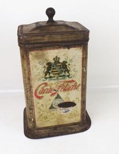Große alte Blechdose Cacao Felsche Leipzig Knauf lithografiert um 1900 