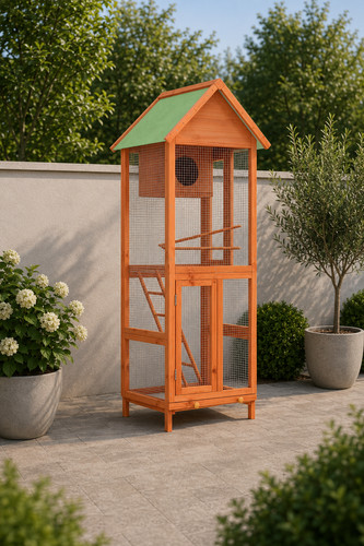 Vogelvoliere vogelkäfig holz - vogelvoliere,