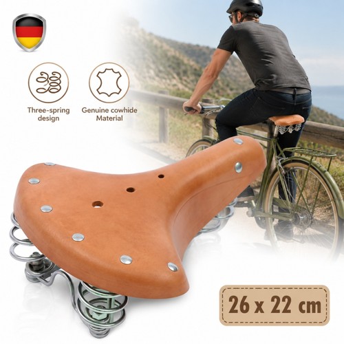 Retro rindsleder fahrradsattel - retro,