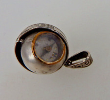 Englischer Uhrenschlüssel mit Kompass für Taschenuhren Silber 1890 (98433)