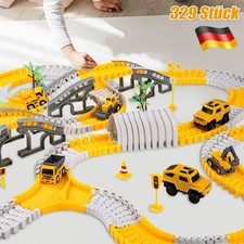 329Pcs Autorennbahn Rennbahn 6 Car Bagger Spielzeug Ab 3 Spielzeugautos Autobahn