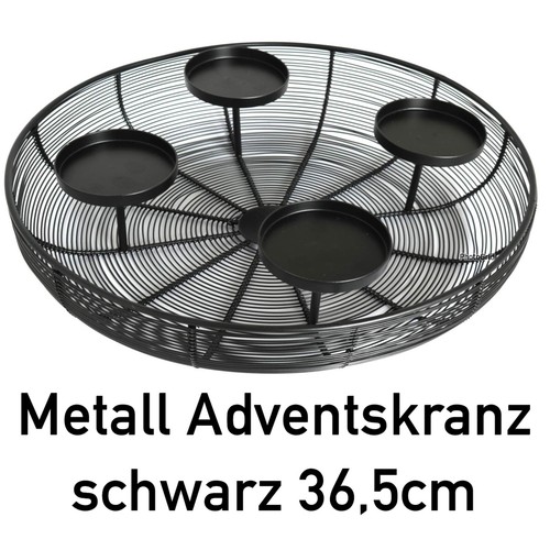Metall adventskranz schwarz - metall,