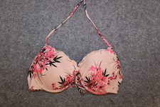 BIKINI OBERTEIL  GRÖSSE 38 (75C)) HELL ORANGE BLUMEN MIT BÜGEL SCHAUMSTOFF H&M